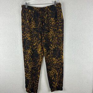 MERONA WOMEN'S LEOPARD PRINT JOGGER PANTS ELASTIC WAISTBAND & LEG CUFFS SIZE L